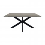 Τραπέζι Bethan pakoworld sonoma με γκρι mdf και μαύρο μέταλλο 160x80x75εκ c545849