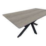 Τραπέζι Bethan pakoworld sonoma με γκρι mdf και μαύρο μέταλλο 160x80x75εκ c545849