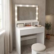 Τουαλέτα κρεβατοκάμαρας Vanity pakoworld με led λευκό 80x40x140εκ c546244