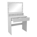 Τουαλέτα κρεβατοκάμαρας Vanity pakoworld με led λευκό 80x40x140εκ c546244