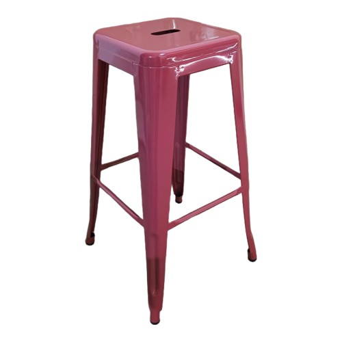 Σκαμπό μπαρ Utopia pakoworld μέταλλο terracotta 42x42x76εκ c546252