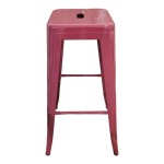 Σκαμπό μπαρ Utopia pakoworld μέταλλο terracotta 42x42x76εκ c546252