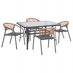 ΣΕΤ ΤΡΑΠΕΖΑΡΙΑΣ 5ΤΜΧ BRUNO HM10860 01 ΚΑΡΕΚΛΕΣ ΜΕΤΑΛΛΙΚΕΣ ΤΡΑΠΕΖΙ 140x80εκ ΓΚΡΙ c546278