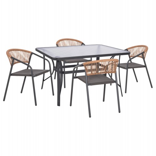 ΣΕΤ ΤΡΑΠΕΖΑΡΙΑΣ 5ΤΜΧ BRUNO HM10860 01 ΚΑΡΕΚΛΕΣ ΜΕΤΑΛΛΙΚΕΣ ΤΡΑΠΕΖΙ 140x80εκ ΓΚΡΙ c546278