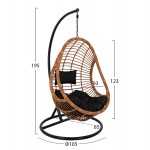 ΚΡΕΜΑΣΤΗ ΠΟΛΥΘΡΟΝΑ ΦΩΛΙΑ CALLIE HM5541 04 ΜΕ ΜΠΕΖ WICKER ΜΑΥΡΑ ΜΑΞΙΛΑΡΙΑ Φ105Χ195Υ εκ c546301