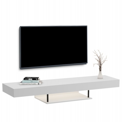 ΕΠΙΠΛΟ ΤΗΛΕΟΡΑΣΗΣ ΤΟΙΧΟΥ ME LED SAVOR HM18381 02 ΜΕΛΑΜΙΝΗ ΛΕΥΚΗ 150x29 5x22Υεκ c546317