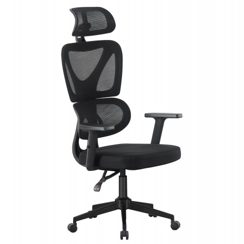 ΚΑΡΕΚΛΑ ΓΡΑΦΕΙΟΥ NOVAR HM1218 01 ΜΑΥΡO MESH--ΒΑΣΗ PP 51x49x121-129Υεκ c546324