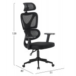 ΚΑΡΕΚΛΑ ΓΡΑΦΕΙΟΥ NOVAR HM1218 01 ΜΑΥΡO MESH--ΒΑΣΗ PP 51x49x121-129Υεκ c546324