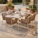 ΣΕΤ ΤΡΑΠΕΖΑΡΙΑΣ 7ΤΜΧ STAD HM10863 02 ΜΠΕΖ ΑΛΟΥΜ OLEFIN-ΛΕΥΚΟ SINTERED STONE TOP c546326