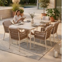 ΣΕΤ ΤΡΑΠΕΖΑΡΙΑΣ 7ΤΜΧ STAD HM10863 02 ΜΠΕΖ ΑΛΟΥΜ OLEFIN-ΛΕΥΚΟ SINTERED STONE TOP c546326