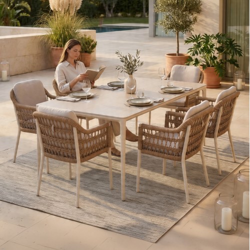 ΣΕΤ ΤΡΑΠΕΖΑΡΙΑΣ 7ΤΜΧ STAD HM10863 02 ΜΠΕΖ ΑΛΟΥΜ OLEFIN-ΛΕΥΚΟ SINTERED STONE TOP c546326