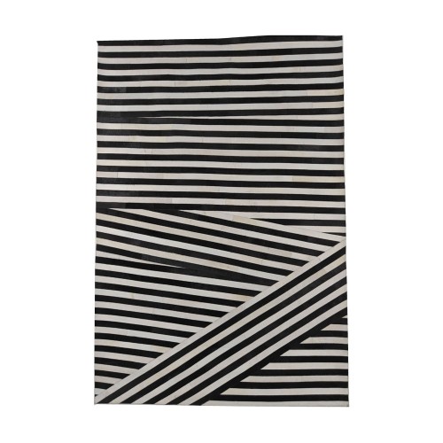 ZEBRA ΧΑΛΙ ΣΑΛΟΝΙΟΥ 200x300cm ΔΕΡΜΑ ΜΑΥΡΟ ΛΕΥΚΟ ΜΑΛΛΙΝΟ c546328