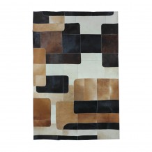 SIXTIES ΧΑΛΙ ΣΑΛΟΝΙΟΥ 200x300cm ΔΕΡΜΑ ΜΑΥΡΟ ΛΕΥΚΟ ΓΚΡΙ ΚΑΦΕ ΜΑΛΛΙΝΟ BEIGE c546332