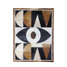 WATCH ΧΑΛΙ ΣΑΛΟΝΙΟΥ 150x200cm ΔΕΡΜΑ ΜΑΥΡΟ ΛΕΥΚΟ ΚΑΦΕ ΜΑΛΛΙΝΟ ΜΠΕΖ c546337
