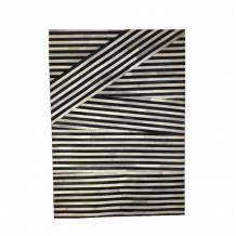 ZEBRA ΧΑΛΙ ΣΑΛΟΝΙΟΥ 170x240cm ΔΕΡΜΑ ΜΑΥΡΟ ΛΕΥΚΟ ΜΑΛΛΙΝΟ c546338