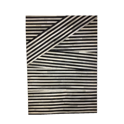 ZEBRA ΧΑΛΙ ΣΑΛΟΝΙΟΥ 170x240cm ΔΕΡΜΑ ΜΑΥΡΟ ΛΕΥΚΟ ΜΑΛΛΙΝΟ c546338
