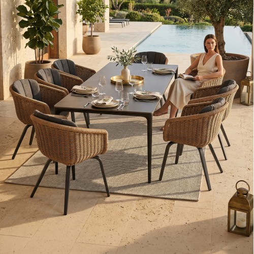 ΣΕΤ ΤΡΑΠΕΖΑΡΙΑΣ 9ΤΜΧ VICTUS HM10864 01 ΓΚΡΙ ΑΛΟΥΜ -SINTERED STONE-OLEFIN--WICKER c546348