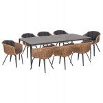 ΣΕΤ ΤΡΑΠΕΖΑΡΙΑΣ 9ΤΜΧ VICTUS HM10864 01 ΓΚΡΙ ΑΛΟΥΜ -SINTERED STONE-OLEFIN--WICKER c546348