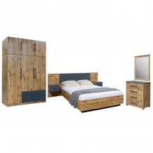 ΣΕΤ ΚΡΕΒΑΤΟΚΑΜΑΡΑΣ 5ΤΜΧ CARYS HM10888 12 ΜΕΛΑΜΙΝΗ ΣΕ ΦΥΣΙΚΟ ΞΥΛΟΥ ΓΚΡΙ c546351