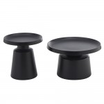 MOUSSE COFFEE TABLE SET 2ΤΕΜ ΜΑΥΡΟ ΜΑΤ 70x70x50cm c546356