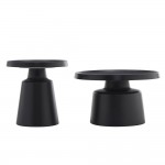 MOUSSE COFFEE TABLE SET 2ΤΕΜ ΜΑΥΡΟ ΜΑΤ 70x70x50cm c546356