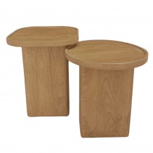 CUBIST SIDE TABLE SET 2ΤΕΜ ΦΥΣΙΚΟ 40x40x50cm c546361
