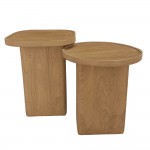 CUBIST SIDE TABLE SET 2ΤΕΜ ΦΥΣΙΚΟ 40x40x50cm c546361