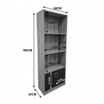 Βιβλιοθήκη Tekaro pakoworld sonoma-ανθρακί 60x29x166εκ c546382