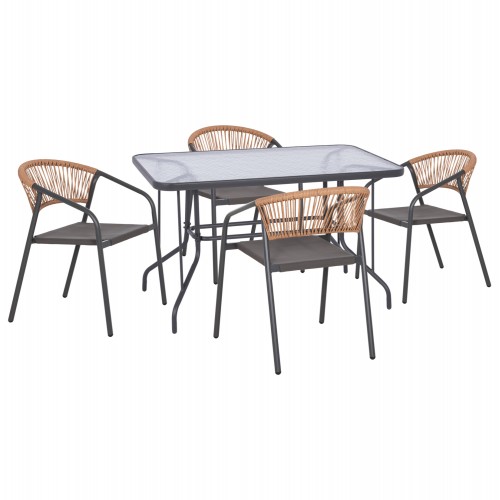 ΣΕΤ ΤΡΑΠΕΖΑΡΙΑΣ 5ΤΜΧ ADAM HM10859 01 ΚΑΡΕΚΛΕΣ ΜΕΤΑΛΛΙΚΕΣ ΤΡΑΠΕΖΙ 120x70εκ ΓΚΡΙ c546406