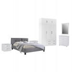 ΣΕΤ ΚΡΕΒΑΤΟΚΑΜΑΡΑΣ 6ΤΜΧ CARLY HM10884 05 ΜΕΛΑΜΙΝΗ ΛΕΥΚΗ-ΥΦΑΣΜΑ ΓΚΡΙ c546410