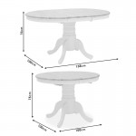 Τραπεζαρία Dallan Lars pakoworld 5τεμ λευκό rubberwood Φ100 38 x100x75εκ c546438