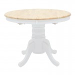Τραπεζαρία Dallan Lars pakoworld 5τεμ λευκό rubberwood Φ100 38 x100x75εκ c546438