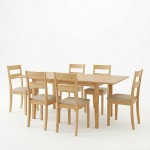 Τραπεζαρία Dallan Country pakoworld 7τεμ σε φυσική απόχρωση rubberwood 120-150x80x74εκ c546440