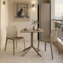 Τραπεζαρία Groovy Hush pakoworld σετ 3τεμ cappuccino PP 60x60x76εκ c546443