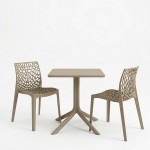 Τραπεζαρία Groovy Hush pakoworld σετ 3τεμ cappuccino PP 60x60x76εκ c546443