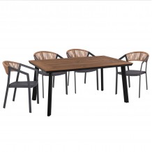 ΣΕΤ ΤΡΑΠΕΖΑΡΙΑΣ 5ΤΜΧ TABER HM10832 01 ΚΑΡΕΚΛΕΣ ΤΡΑΠΕΖΙ ΑΛΟΥΜ -POLYWOOD-ΓΚΡΙ c546450
