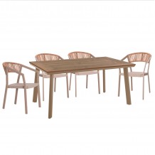 ΣΕΤ ΤΡΑΠΕΖΑΡΙΑΣ 5ΤΜΧ TABER HM10832 03 ΚΑΡΕΚΛΕΣ ΤΡΑΠΕΖΙ ΑΛΟΥΜ -POLYWOOD-ΣΑΜΠΑΝΙ c546451