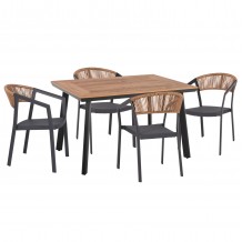 ΣΕΤ ΤΡΑΠΕΖΑΡΙΑΣ 5ΤΜΧ TABER HM10837 01 ΚΑΡΕΚΛΕΣ ΤΡΑΠΕΖΙ ΑΛΟΥΜ -POLYWOOD-ΓΚΡΙ c546453