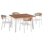 ΣΕΤ ΤΡΑΠΕΖΑΡΙΑΣ 5ΤΜΧ TABER HM10837 02 ΚΑΡΕΚΛΕΣ ΤΡΑΠΕΖΙ ΑΛΟΥΜ -POLYWOOD--ΛΕΥΚΟ c546454