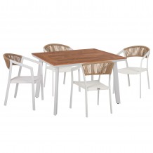 ΣΕΤ ΤΡΑΠΕΖΑΡΙΑΣ 5ΤΜΧ TABER HM10837 02 ΚΑΡΕΚΛΕΣ ΤΡΑΠΕΖΙ ΑΛΟΥΜ -POLYWOOD--ΛΕΥΚΟ c546454