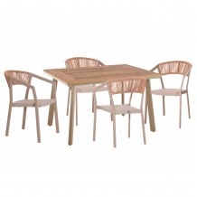 ΣΕΤ ΤΡΑΠΕΖΑΡΙΑΣ 5ΤΜΧ TABER HM10837 03 ΚΑΡΕΚΛΕΣ ΤΡΑΠΕΖΙ ΑΛΟΥΜ -POLYWOOD--ΣΑΜΠΑΝΙ c546455