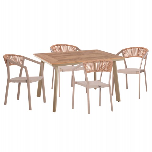 ΣΕΤ ΤΡΑΠΕΖΑΡΙΑΣ 5ΤΜΧ TABER HM10837 03 ΚΑΡΕΚΛΕΣ ΤΡΑΠΕΖΙ ΑΛΟΥΜ -POLYWOOD--ΣΑΜΠΑΝΙ c546455