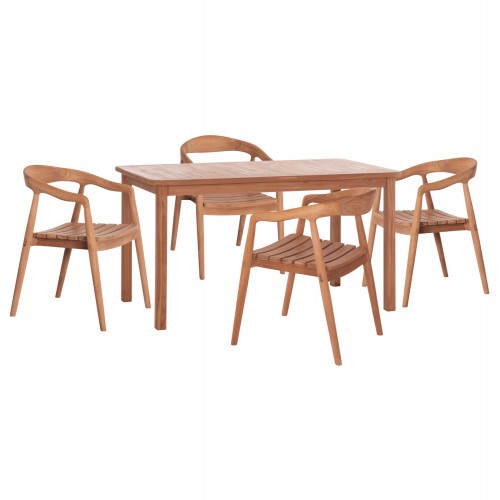 ΣΕΤ ΤΡΑΠΕΖΑΡΙΑΣ ΕΞ ΧΩΡΟΥ 5ΤΜΧ EBENIZER HM10915 ΞΥΛΟ TEAK ΣΕ ΦΥΣΙΚΟ c546458