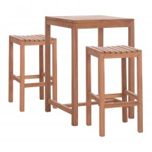 ΣΕΤ ΤΡΑΠΕΖΙ ΜΕ 2 ΣΚΑΜΠΟ ΜΠΑΡ PRESSCOT HM10918 ΞΥΛΟ TEAK ΣΕ ΦΥΣΙΚΟ ΧΡΩΜΑ c546460