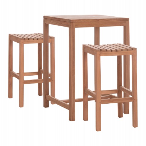ΣΕΤ ΤΡΑΠΕΖΙ ΜΕ 2 ΣΚΑΜΠΟ ΜΠΑΡ PRESSCOT HM10918 ΞΥΛΟ TEAK ΣΕ ΦΥΣΙΚΟ ΧΡΩΜΑ c546460