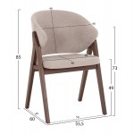 ΚΑΡΕΚΛΑ HANA HM9746 11 RUBBERWOOD ΣΕ ΜΑΥΡΟ ΧΡΩΜΑ-ΓΚΡΙ ΥΦΑΣΜΑ 55 5x60x85Yεκ SET 2τμχ c546496