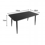 Τραπεζαρία Heven Vista pakoworld σετ 5τεμ μαύρο αλουμίνιο 150x80x72εκ c546503