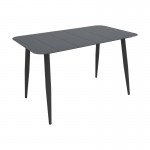 Τραπεζαρία Heven Vista pakoworld σετ 5τεμ μαύρο αλουμίνιο 120x70x72εκ c546506