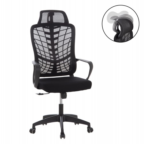 ΚΑΡΕΚΛΑ ΓΡΑΦΕΙΟΥ ELVAR HM1219 01 ΜΑΥΡO MESH--ΒΑΣΗ ΠΟΛΥΠΡΟΠΥΛΕΝΙΟΥ 63x56x125Υεκ c546533