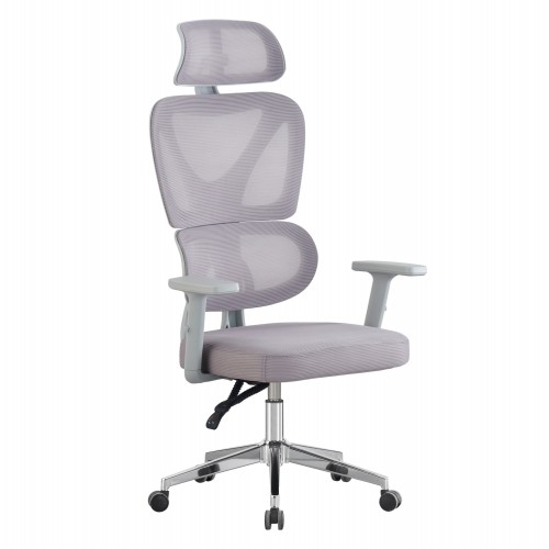 ΚΑΡΕΚΛΑ ΓΡΑΦΕΙΟΥ NOVAR HM1218 02 ΛΕΥΚΟ PP-ΑΝΟΙΧΤΟ ΓΚΡΙ MESH-ΒΑΣΗ ΧΡΩΜΙΟΥ 51x49x129Υεκ c546545
